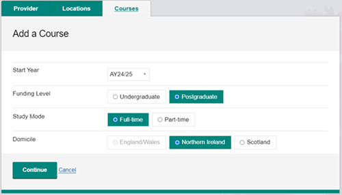 Northern Ireland selection options