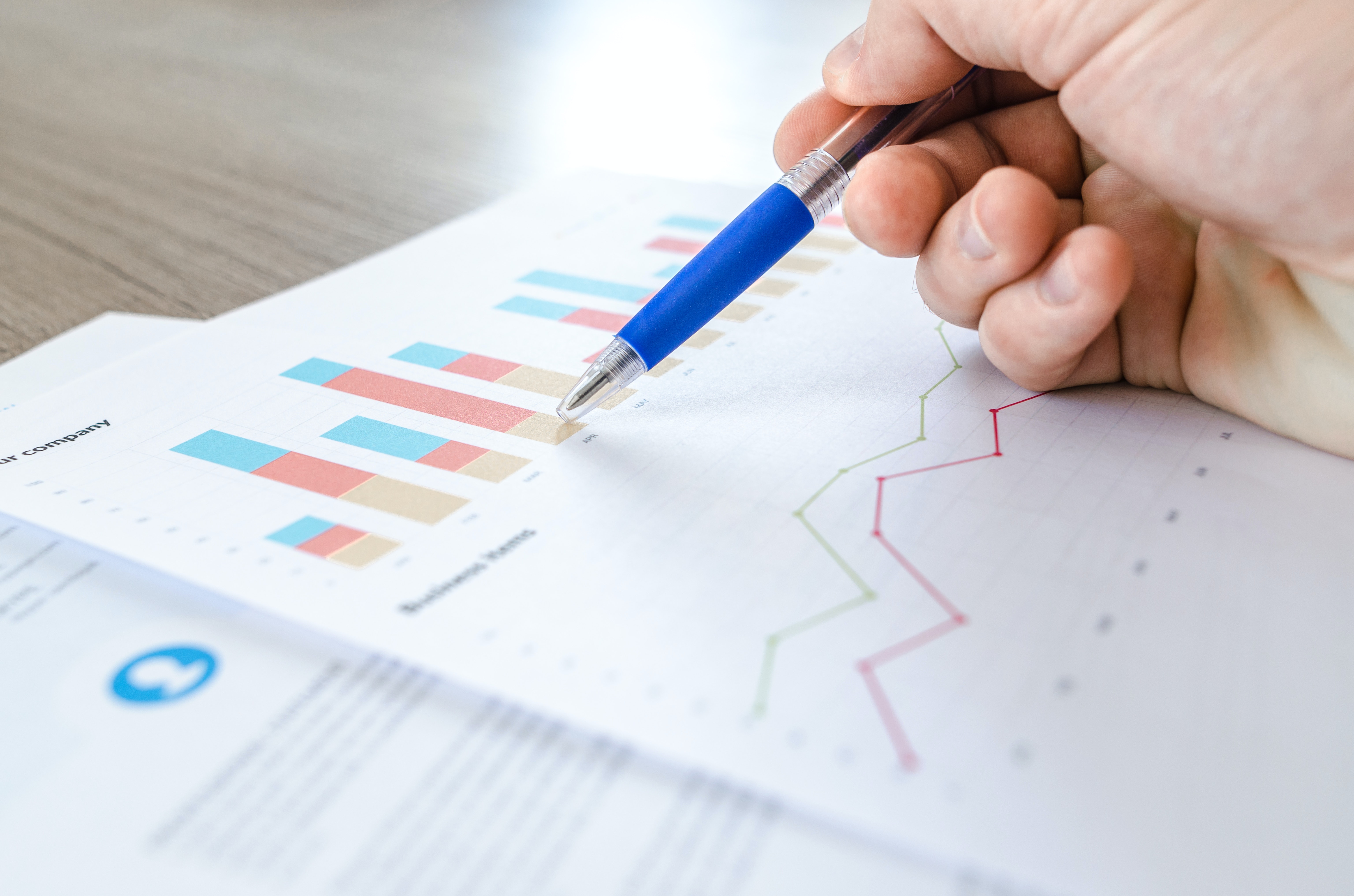 Person looking at charts