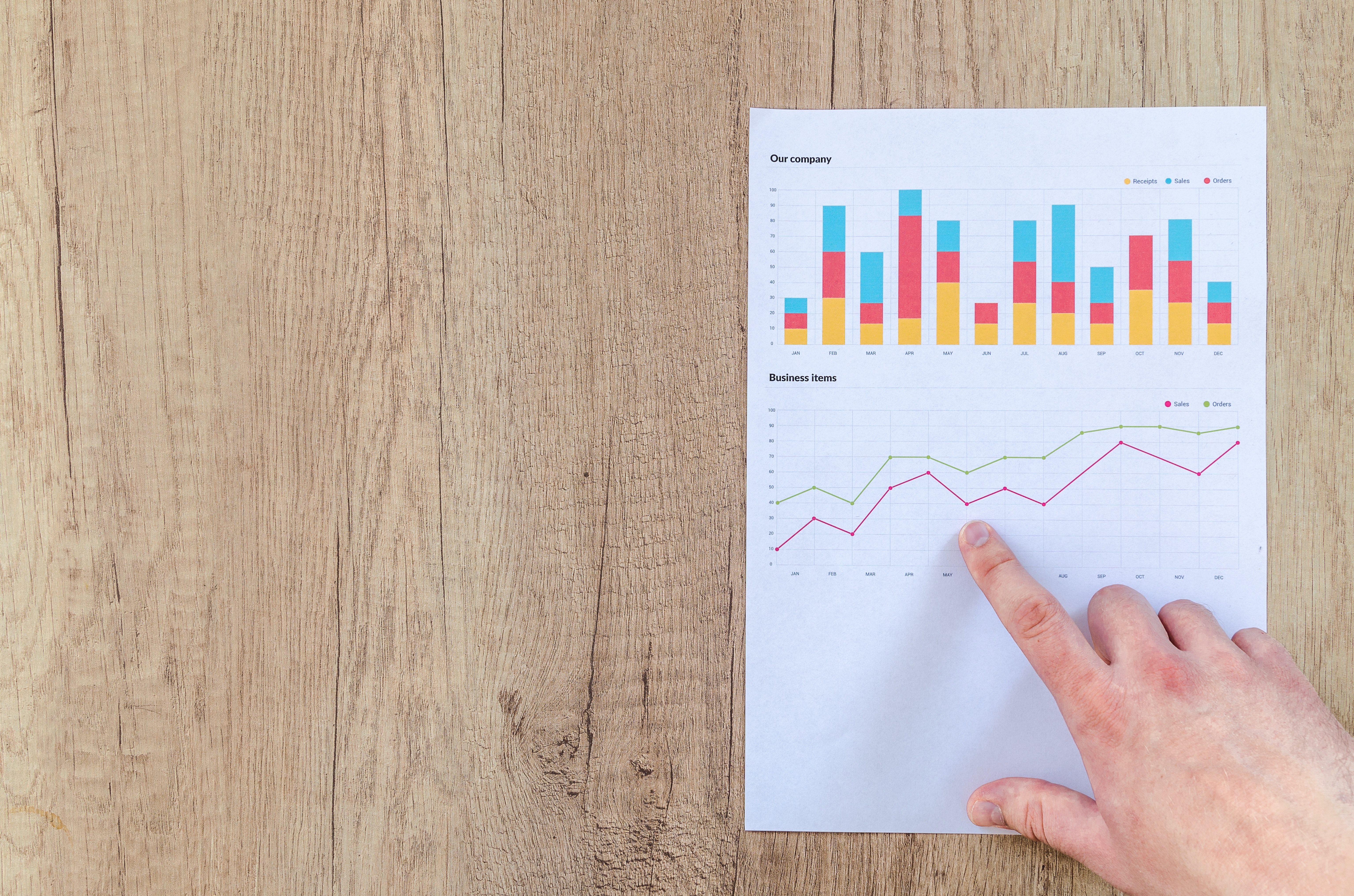 Person looking at charts