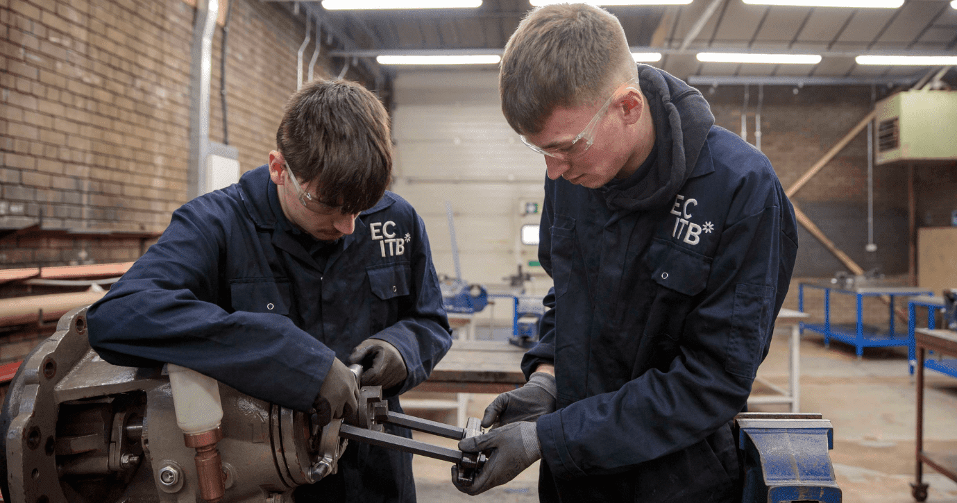 Two ECITB Scholars At North East Scotland College. Image courtesy of ECITB Scholars at North East Scotland College.