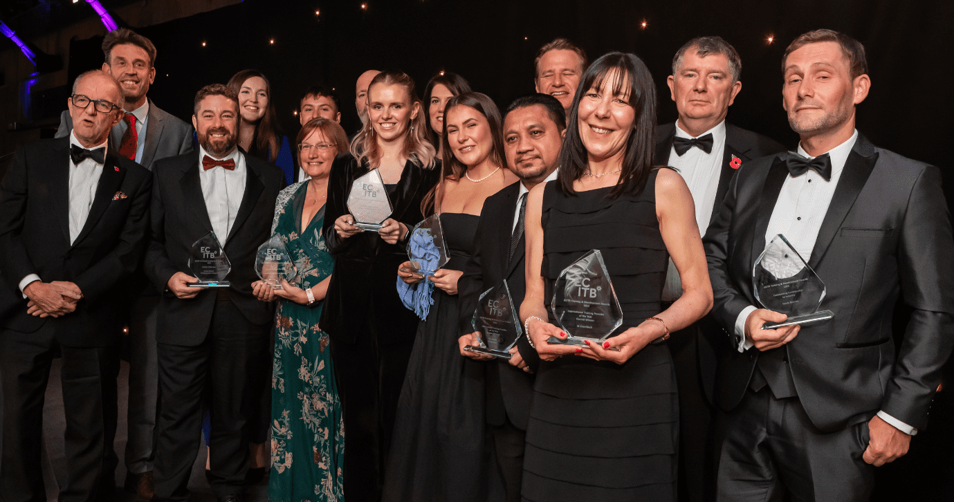 The ECI Awards 2023 Winners On Stage With ECITB Chief Executive Andrew Hockey