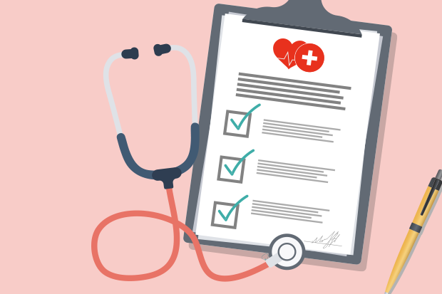 Stethoscope and clipboard
