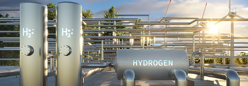 Industrial Production Line With Modern Hydrogen Storage And H2 H