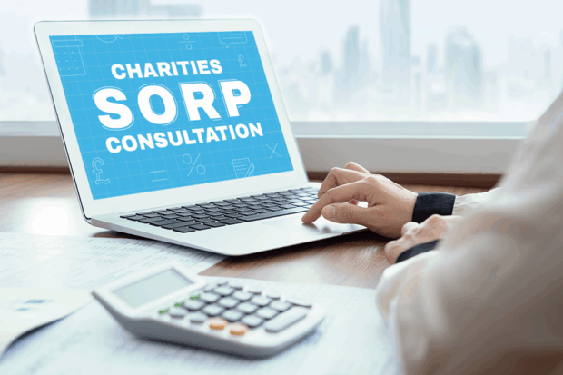Charities SORP consultation on laptop screen