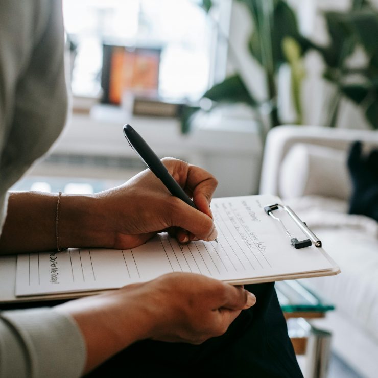 Person Completing A Questionnaire