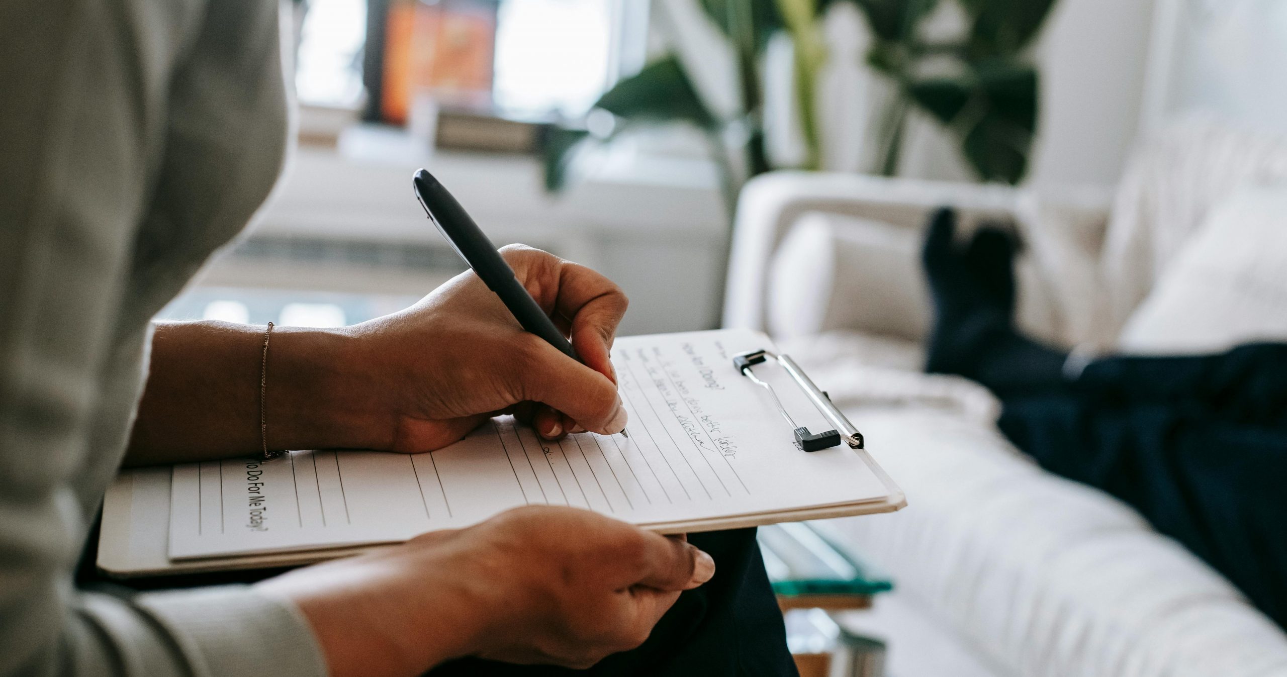 Person Completing A Questionnaire