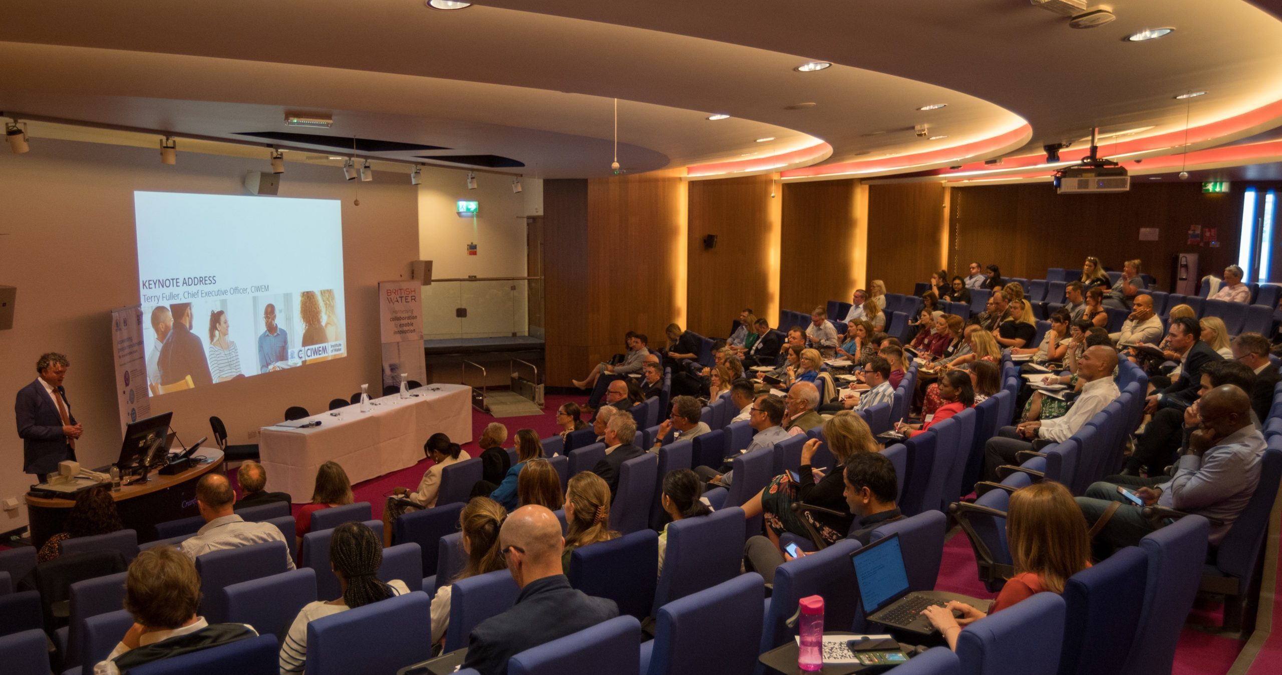 Delegates at British Water’s ‘Addressing the Skills Gap’ conference at Cranfield University listening to the keynote address.