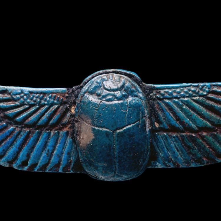 Blue scarab ornament