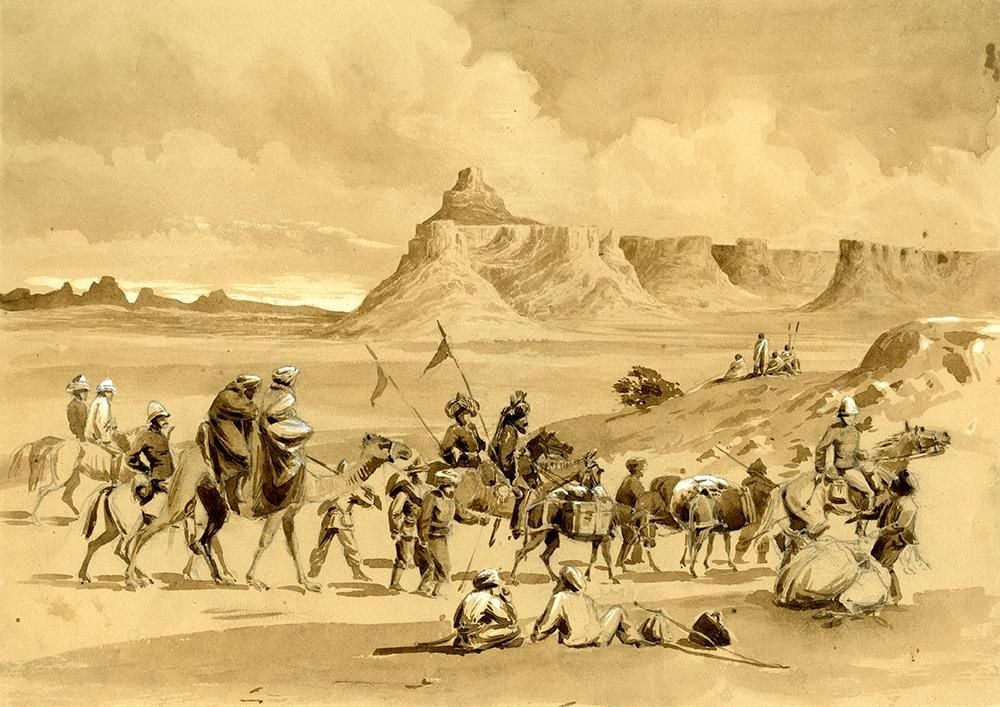 Drawing of part of Maqdala expedition force.