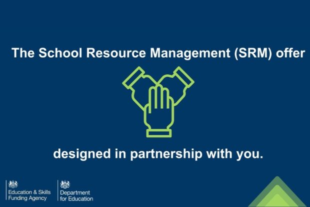 school resource management title showing 2 hands overlapping to suggest partnership