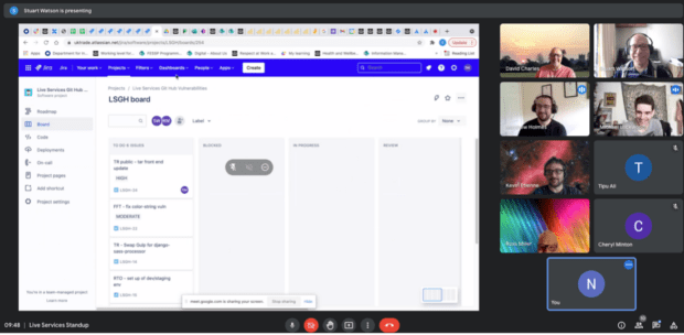 A screenshot of an MS teams call of Natasha and the team