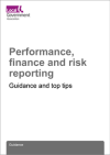 Performance, finance and risk reporting: Guidance and top tips in gey writing on a white sheet