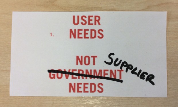 User needs not supplier needs