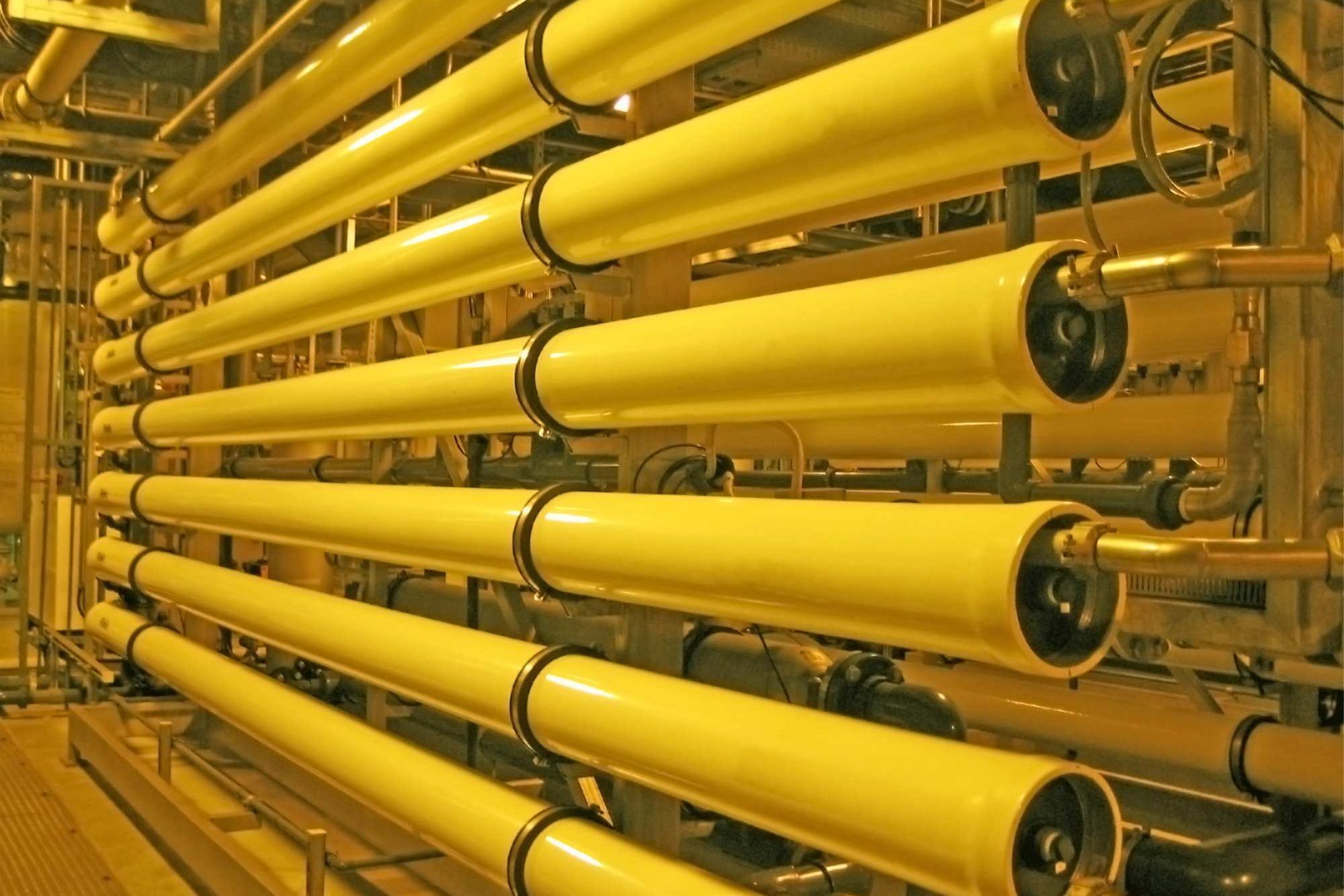 Row Of Pipes Close Up