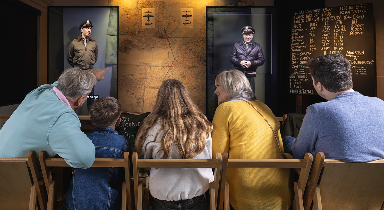 Visitors inside the Duxford Historic Spaces