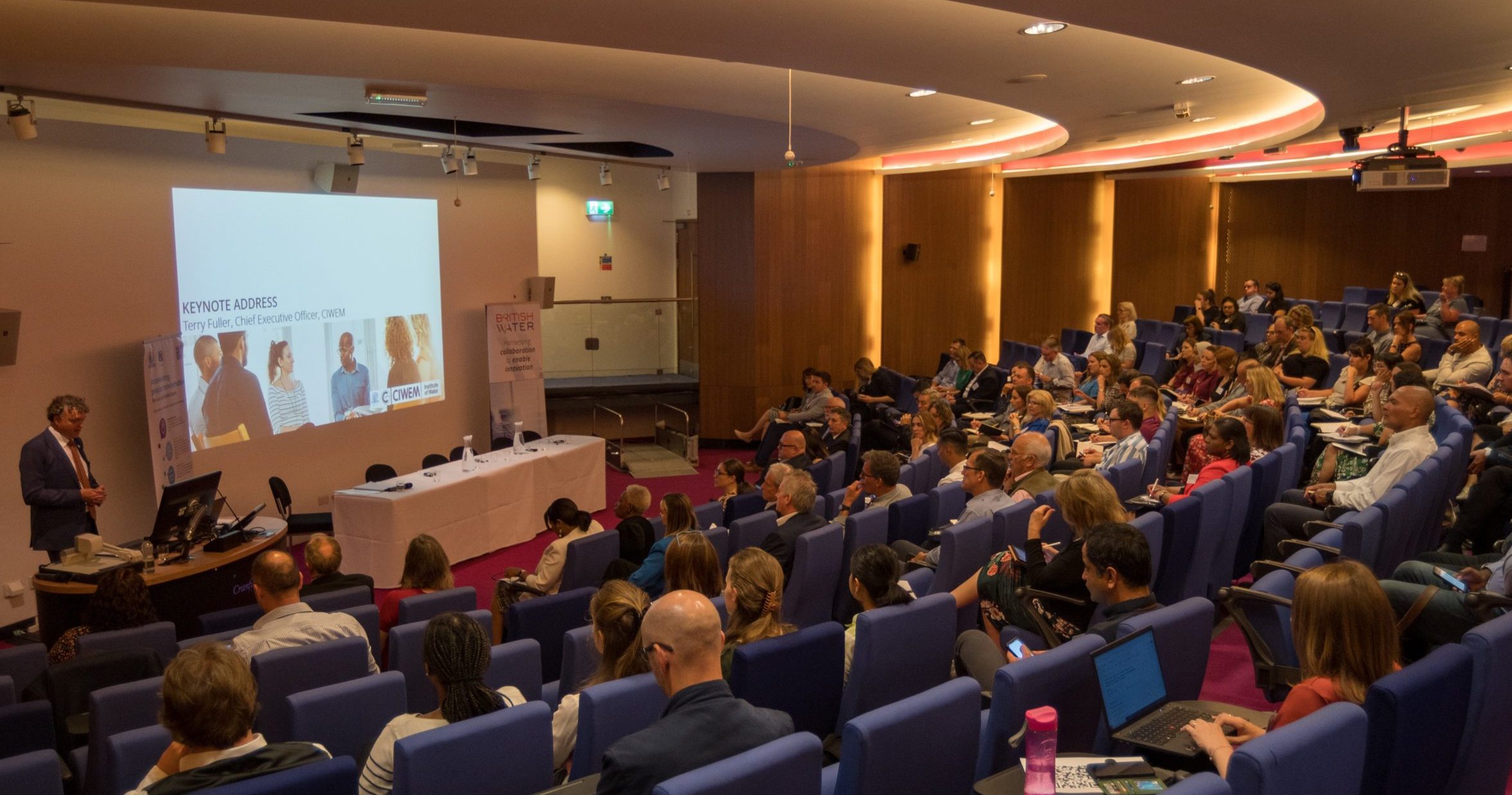 Delegates at British Water’s ‘Addressing the Skills Gap’ conference at Cranfield University listening to the keynote address.