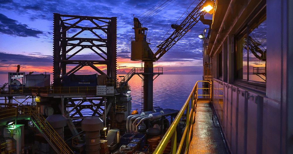 Closeup On Offshore Oil Platform