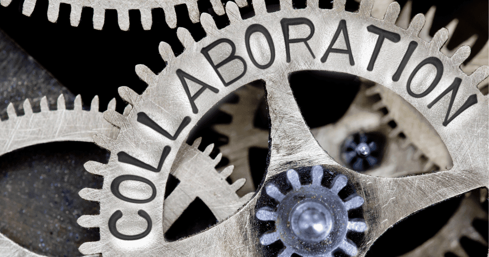 Cog With Collaboration Carved Into It