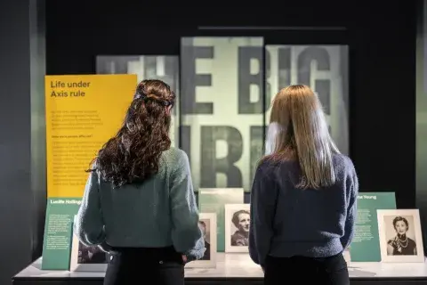 Visitor explore the Second World War exhibition