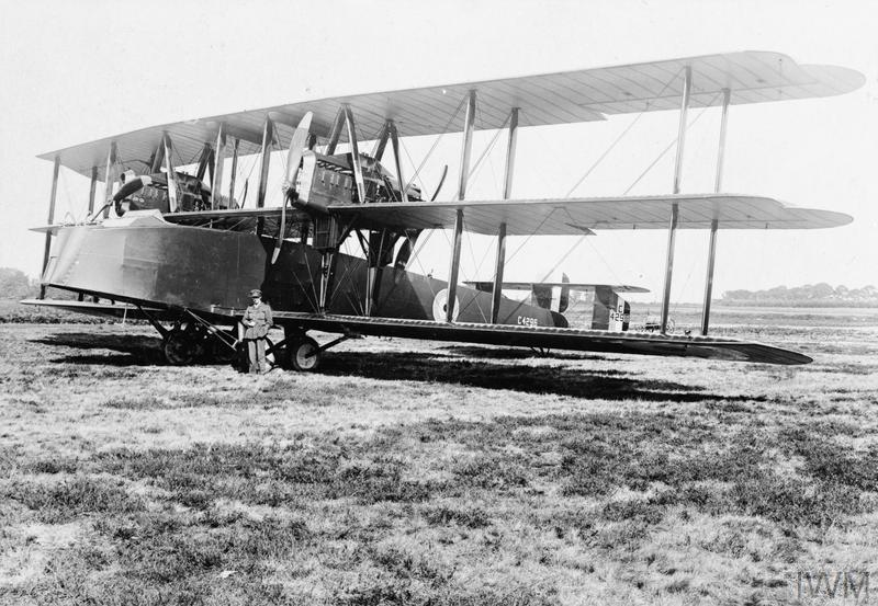 Photograph of a Bristol Braemar Mk. I heavy bomber triplane