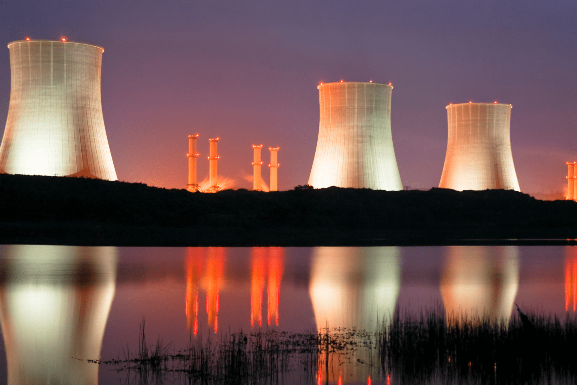 Nuclear power plant cooling towers