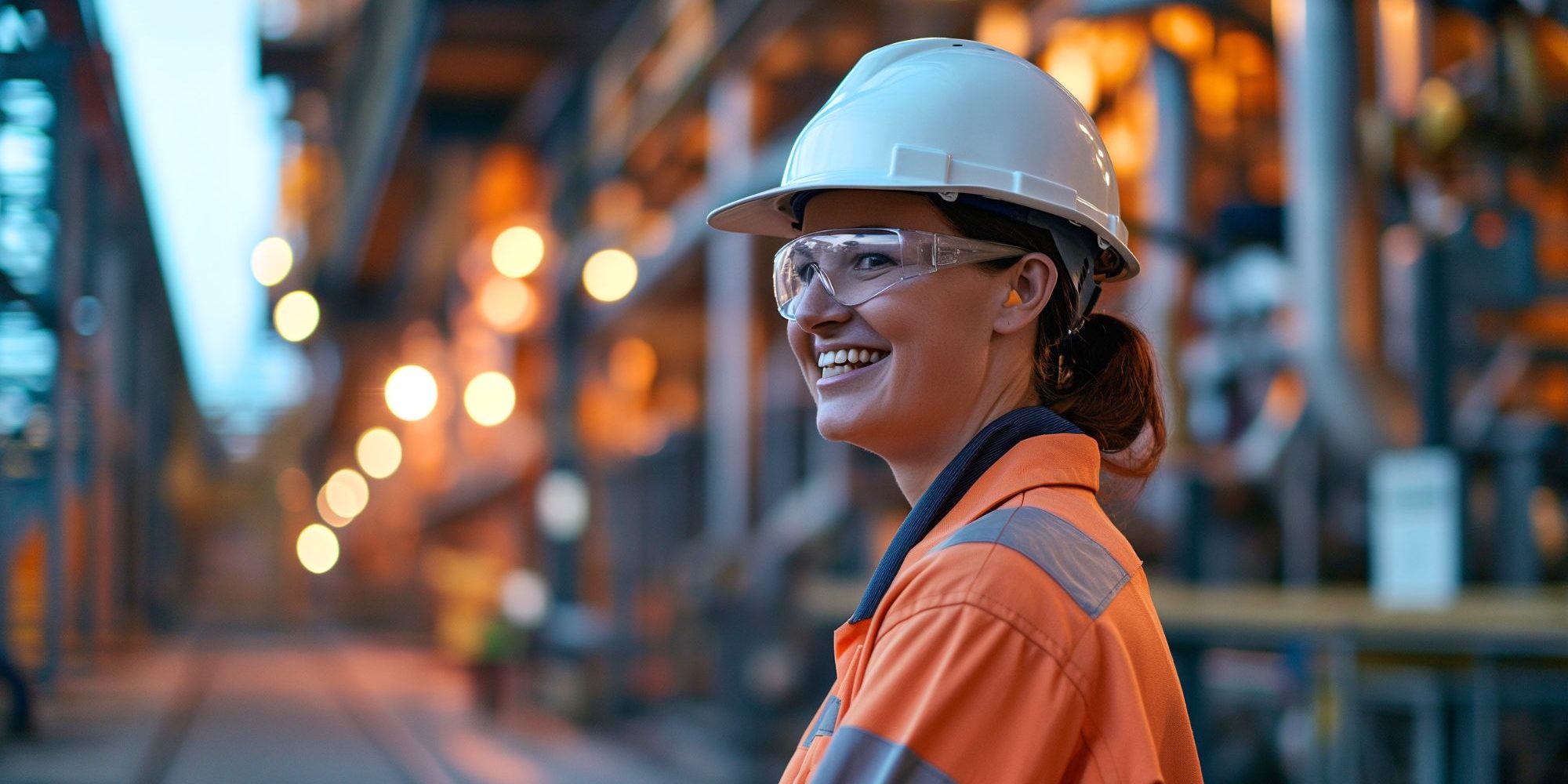 Young woman new entrant on site in PPE
