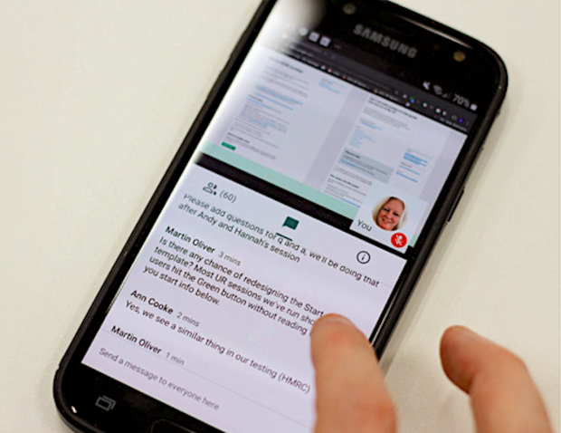 picutre of lunch and learn, questions and answers page on phone