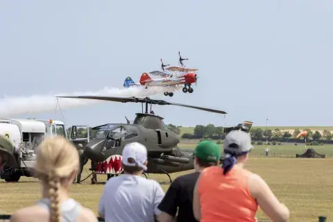 Group watch formation of AeroSuperBatic Wing Walkers at the 2025 Duxford Summer Air Show