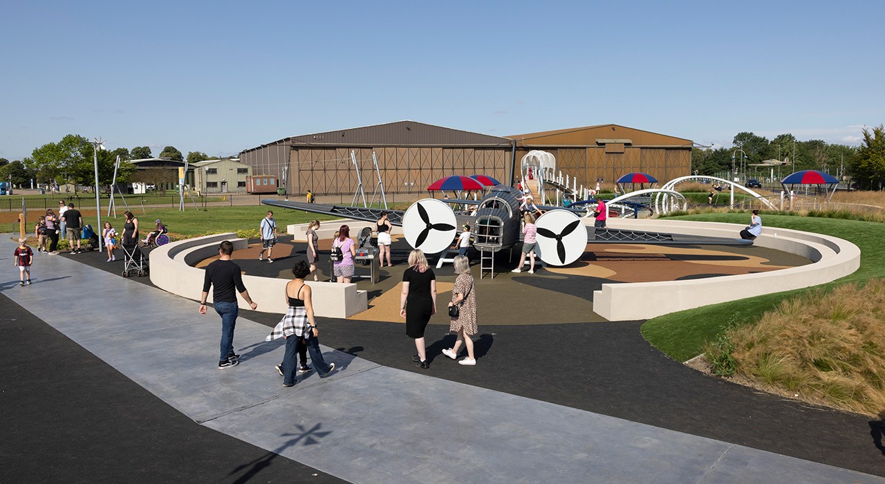 Children playing on the Weston Playzone