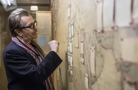 Gary Oldman during research for Darkest Hour. Curator consultancy Imperial War Museums