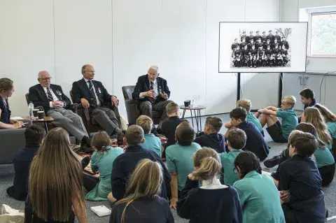 School children in a We Were There session at IWM Duxford