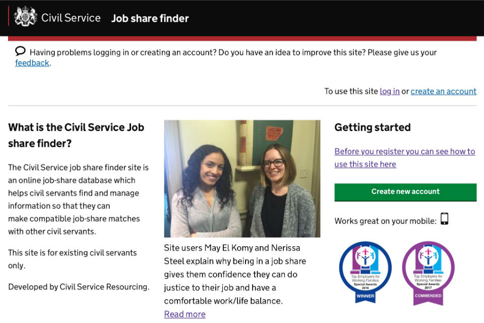Civil Service Job Share Register