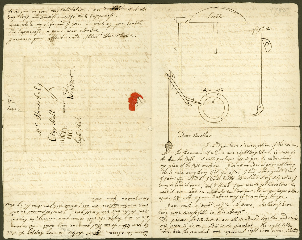 An image showing 'Hershel letter front and back, page 2, 2-page spread'