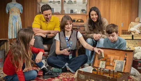 Family taking part in activities at IWM London