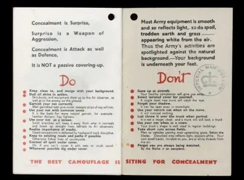 A fanned open book displaying two pages of a book outlining the do's and don'ts of concealment