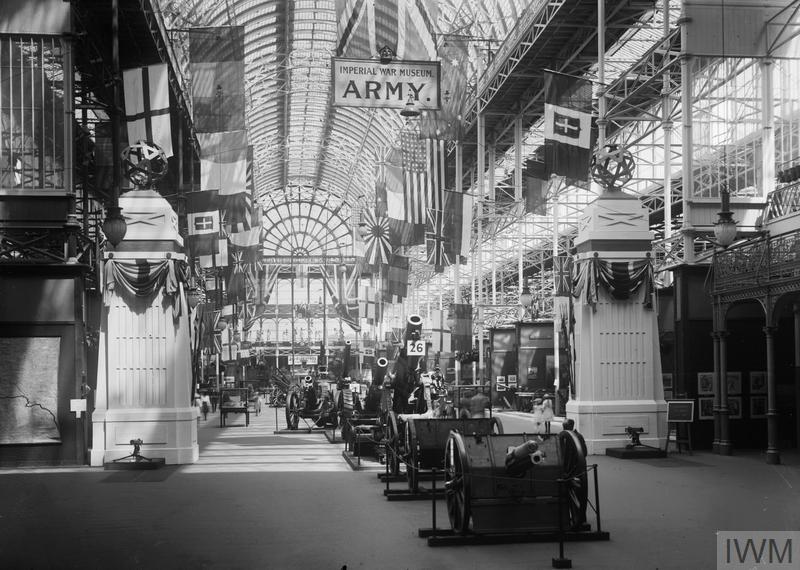 View of the army section display, Imperial War Museum, Crystal Palace, 1920.