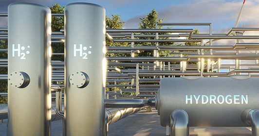 Industrial Production Line With Modern Hydrogen Storage And H2 H