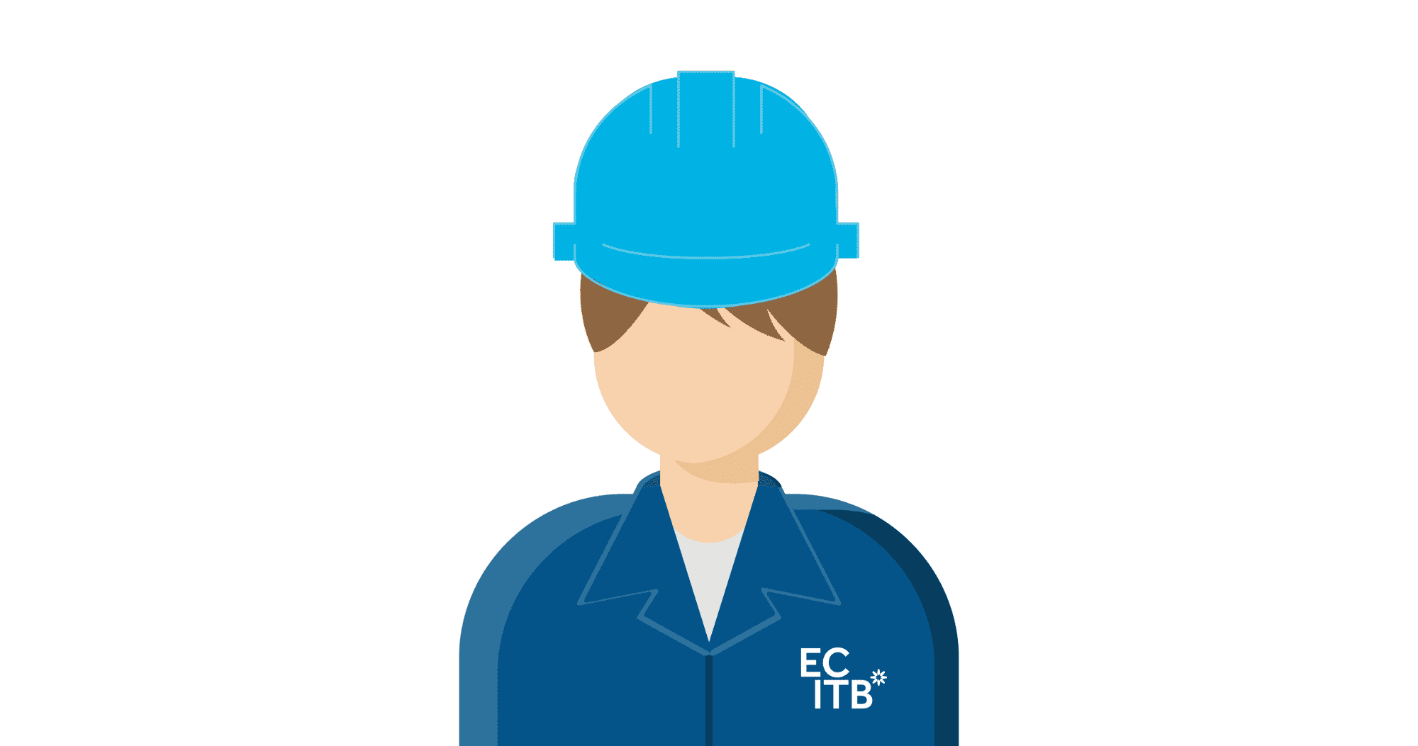 Person icon with hardhat and ECITB overalls
