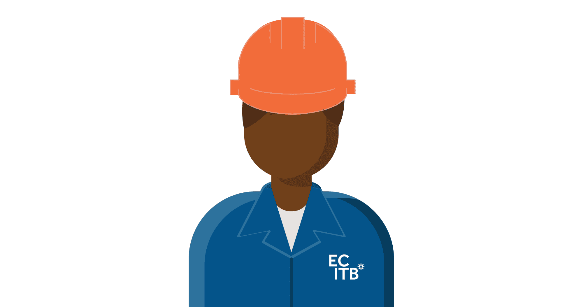 Person icon with hardhat and ECITB overalls