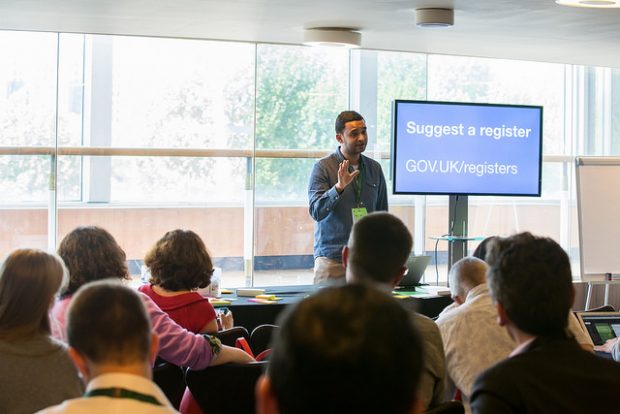 Presenter presenting at Sprint 2018