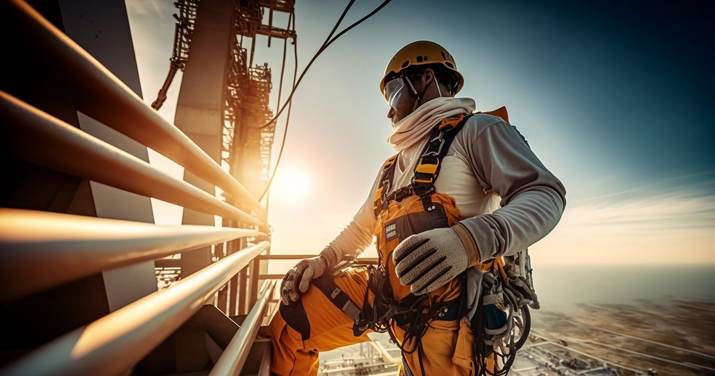 Construction Engineer Worker At Heights,architecture Sci Fi Cons
