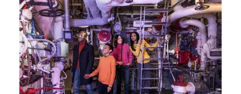 Family on board HMS Belfast