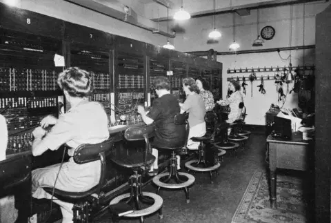 Switchboard operators working in the Cabinet War Rooms during the Second World War.