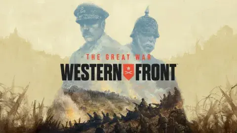 Official cover of The Great War: Western Front, a First World War strategy game. The landscape shows trench warfare