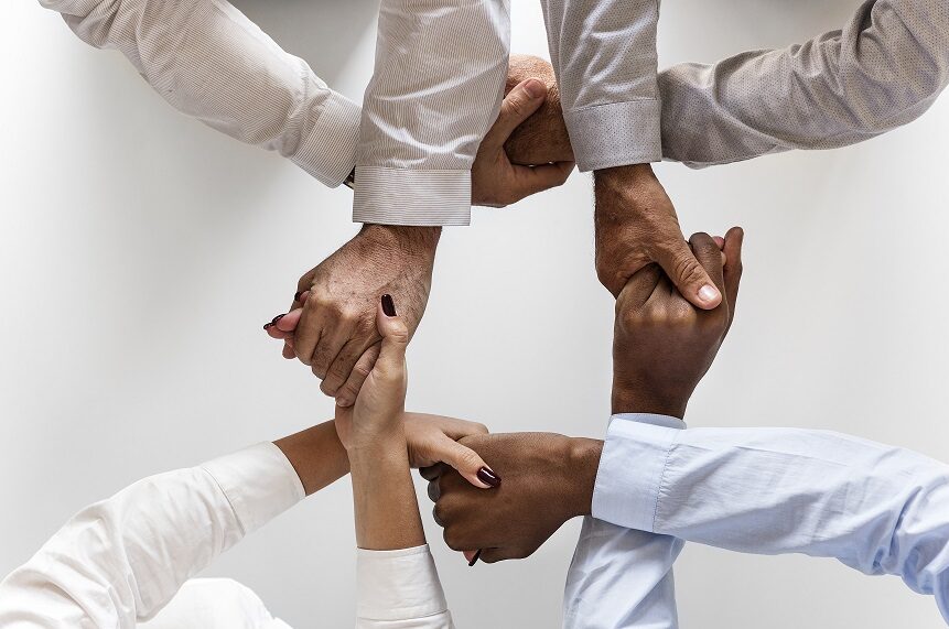 Hand holding circle
