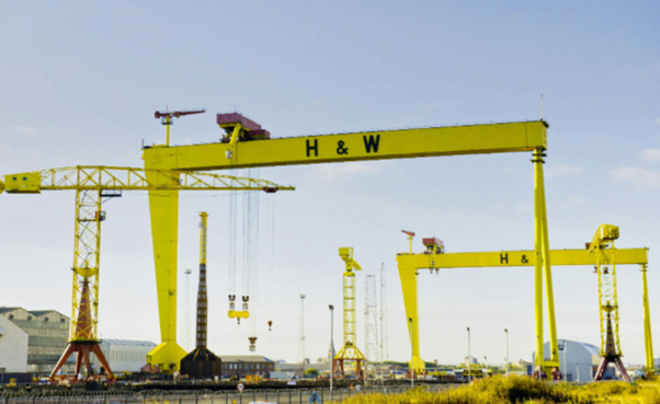 Yellow cranes in Belfast docks
