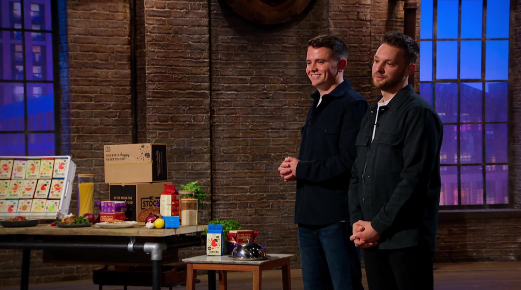 Entrepreneur duo Sam and Charlie pitch their business Stocked