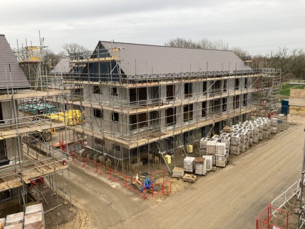 Homes England building site under construction