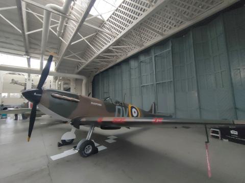 Spitfire Mk1 N3200 in hangar at IWM Duxford.