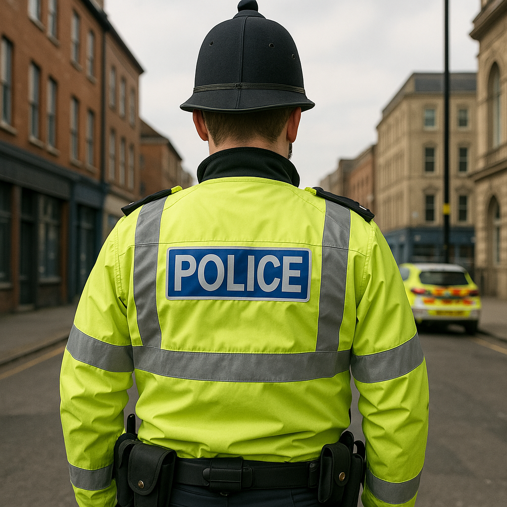 Back of policemans head